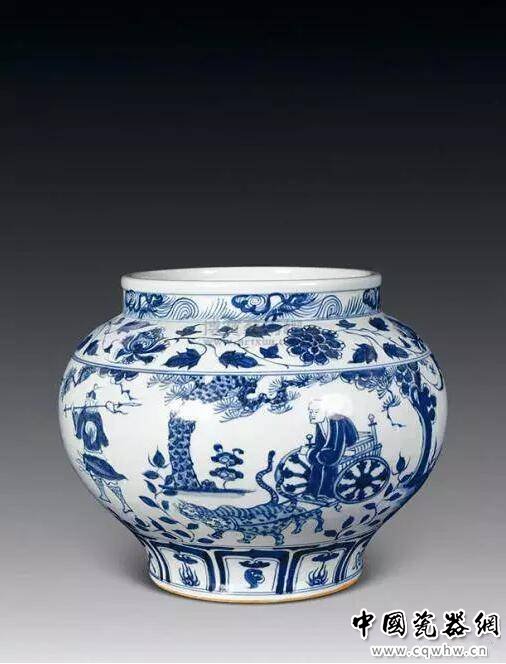 元青花 大罐《鬼谷下山》