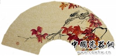 图为唐建绘《吟风》扇面